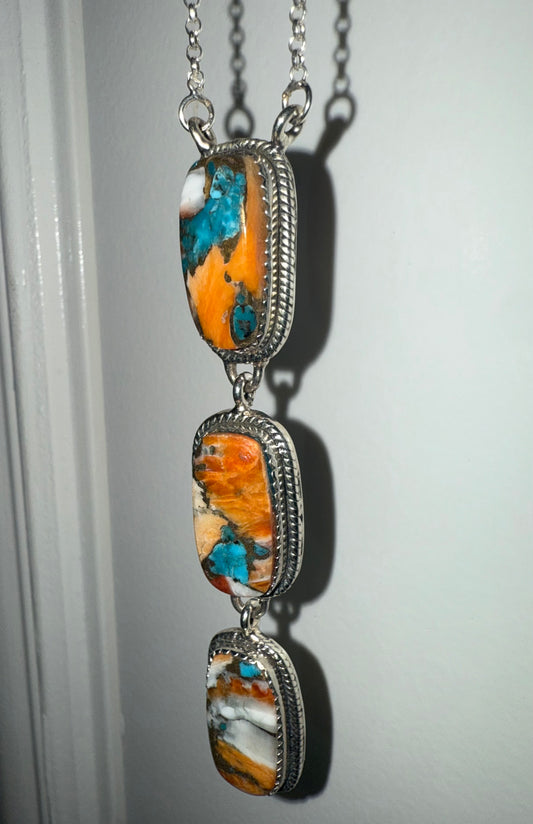 Spiny Turquoise 3 Drip Necklace