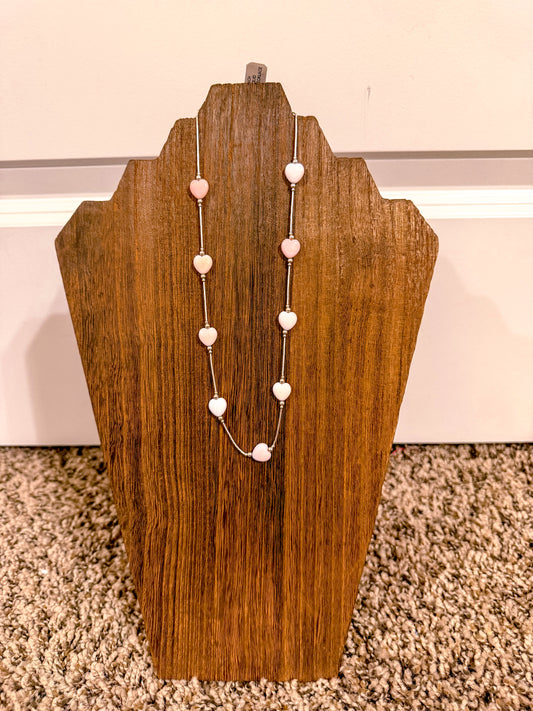 Pink Conch Heart Necklace