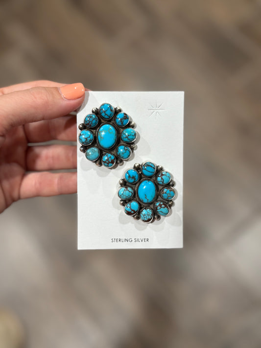 Egyptian Turquoise Cluster Studs