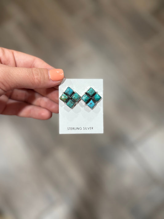 Square Cluster Studs