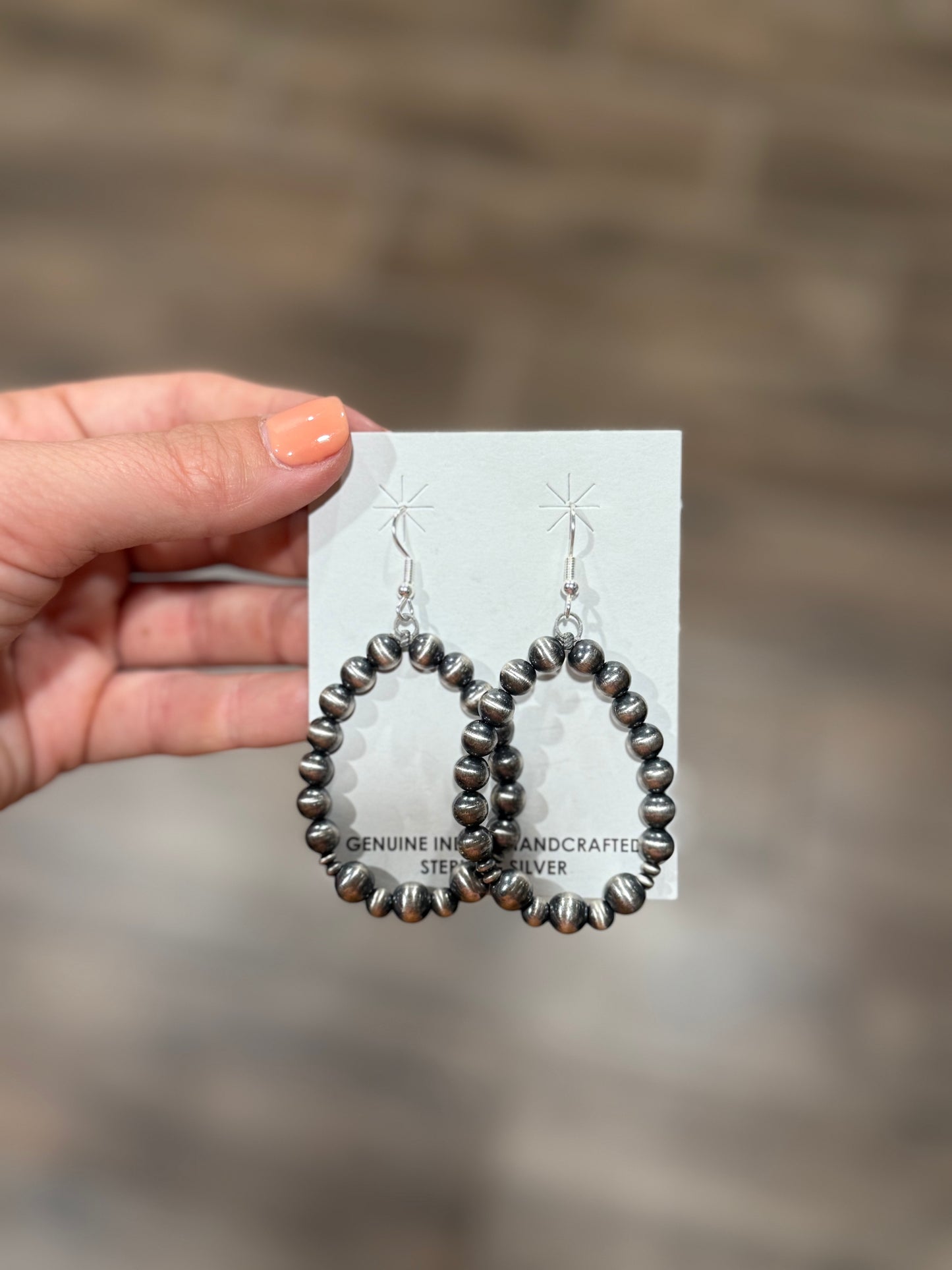 Handstrung Navajo Pearl Bead Earrings