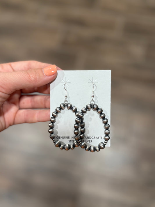 Handstrung Navajo Pearl Bead Earrings