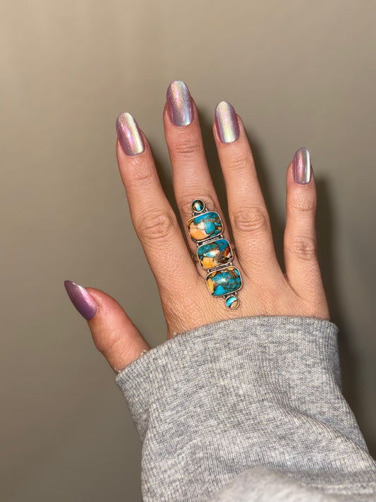 Long Spiny Turquoise Ring