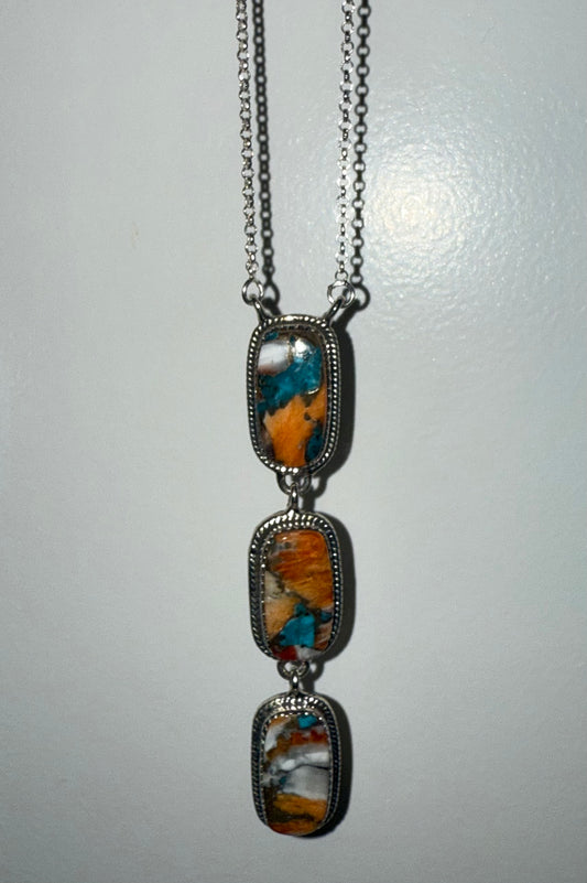 Spiny Turquoise 3 Drip Necklace
